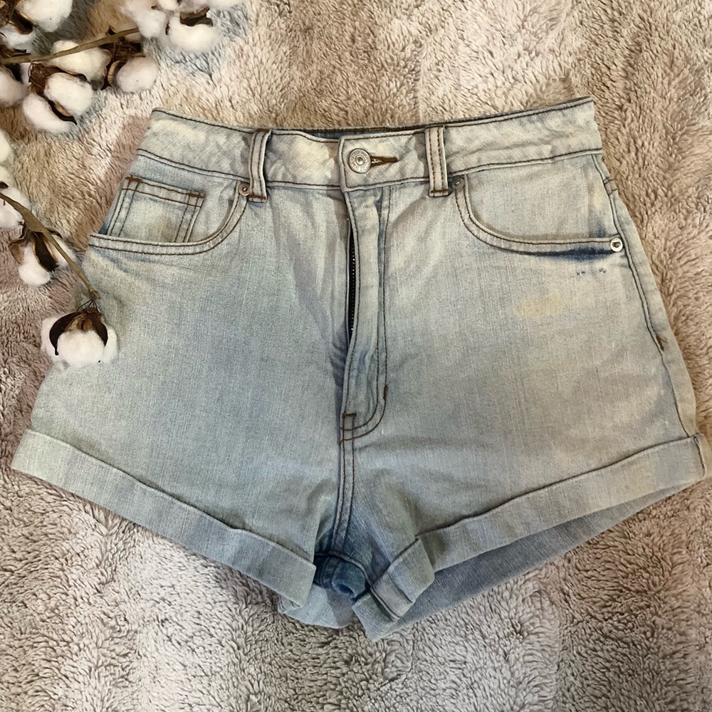 Just USA High Waisted Light Wash Shorts